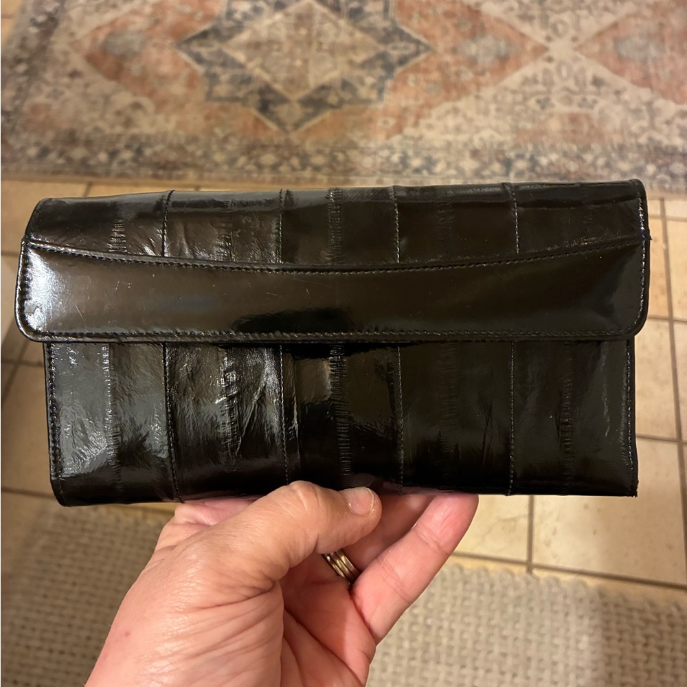 Elegant Black Eel skin‎ Clutch